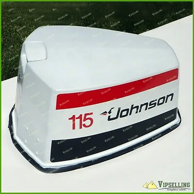 115 HP Johnson Late 70s Outboard V4 Motors High Cast Vinyl Decals Set • $29.70