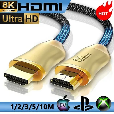 Premium 8K & 4K HDMI2.0 Ultra High Speed Cable 48Gbps HD Adapter For PS5 TV Box • $4.99