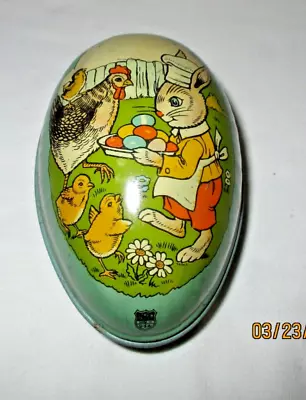 Vintage J Chein Tin Easter Egg Vintage Easter Egg Jellybean Candy Container • $9.99