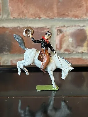 Vintage Lead Britains Rodeo Cowboy On Horseback • £65