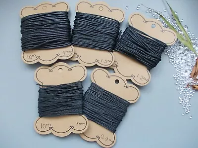 10 Metres Black Waxed Cotton Jewellery String For Making Necklacebracelet • £3.20