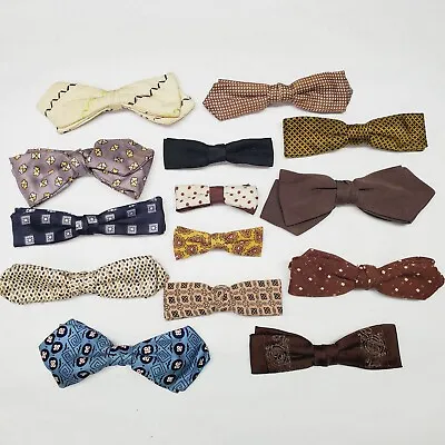 Lot (14) Vintage Clip-On Bow Ties: Cutter Bow Wembley Ormond Skinny Royal U-Clip • $59.95