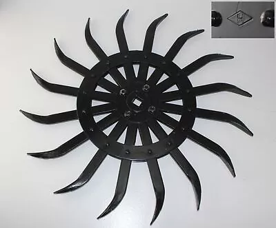 Vintage Black Steel 21  Spike Wheel Rotary Hoe Industrial Steampunk Garden Art • $29.99