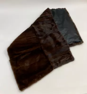 NWOT - Beautiful Dark Brown Mink Fur  Patch  Throw Blanket - New Satin Lining • $199.99