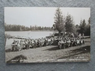 Beach Buffet Jack And Jill Ranch Montague Michigan Real Photo Postcard 1944 • $5.35