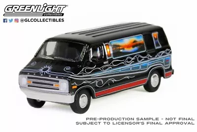 GREENLIGHT 30475 1977 Dodge B-100 Custom Van-Mountain Sunrise... • $7.99