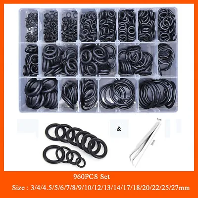 960PCS Rubber O-Ring Tap Washers Gasket Set Seal Assorted Plumbing Petrol Diesel • £11.70