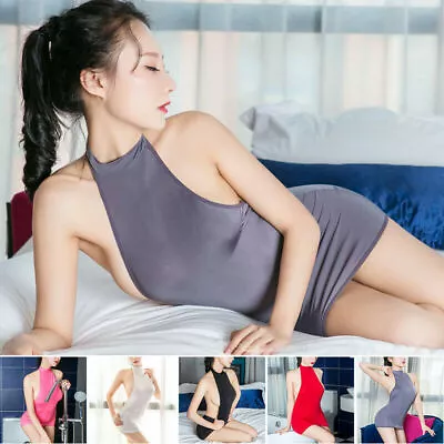 Women's Halter Neck Backless Bodycon Mini Dress Cocktail Party Lingerie Clubwear • $9.49