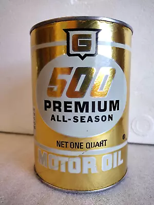 Rare Vintage Gurley Refining 500 Premium Motor Oil Can 1 Full Quart Memphis TN • $61.95