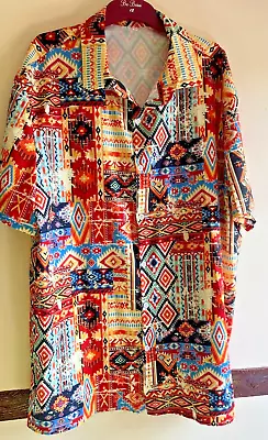 Men's Hawaiian / Aztec Style Summer Shirt | Lightweight | XL | Mint • £10