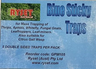 $13.50 • Buy RON Orchid Blue Sticky Traps (Pack Of 5 Cards) Catching Insects Bugs Pests