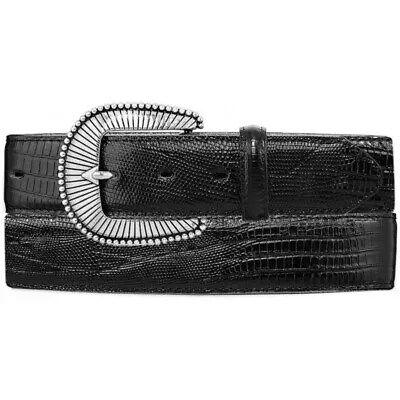 $64 • Buy Tony Lama Men's Black Lizard Dress Belt C40963
