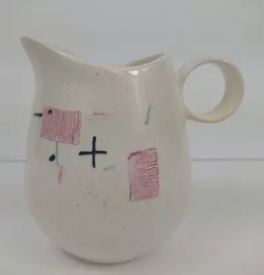 Vintage Vernonware Metlox Tickled Pink Mid Century Creamer Atomic Speckled 4  • $19.99