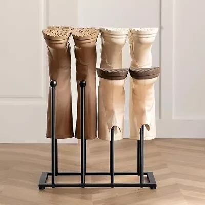 4 Pair Metal Welly Boot Stand Rack Indoor Outdoor Boots Storage Holder Organiser • £17.99