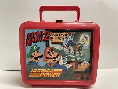 1989 Nintendo Power Super Mario Bros 2 ZELDA II LINK Plastic Aladdin Lunch Box! • $24.95