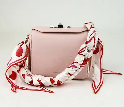 $1008.13 • Buy $1890 Alexander McQueen Box 16 Baby Pink Leather Bag W/Silk Scarf 506172 5852