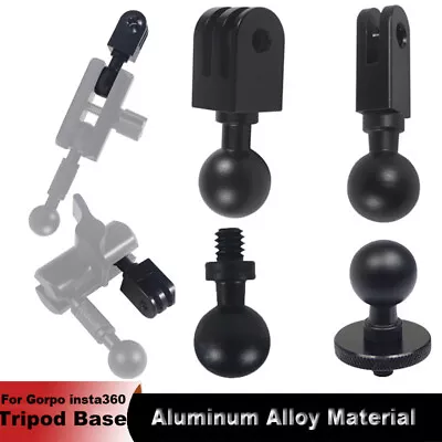 For GoPro Insta360 Bracket Base Aluminum Alloy 17mm Ball Head To 1/4 Screw Adapt • £3.59