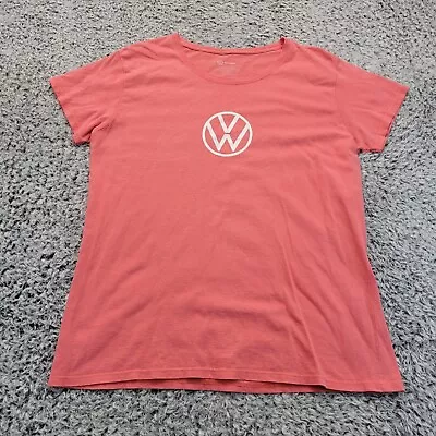 Volkswagen Shirt Women Extra Large Pink Short Sleeve Logo Bug VW Driver Gear • $15.99