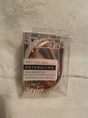 Tangle Teezer Rose Gold /Cream Detangling Compact Styler Hairbrush • £12.50