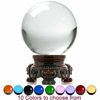 Crystal Ball 3  Diameter For Feng Shui Meditation Decor With Red Lion Stand • $22.98