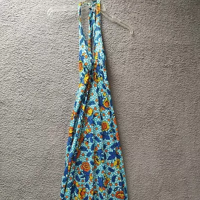 Beach Mates Womens Multicolor Floral Halter Long Maxi Dress Size 7/8 • $29.24