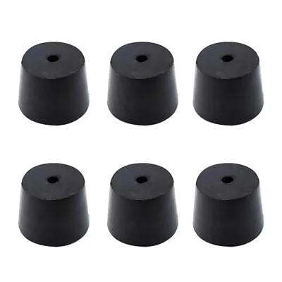  6 Pack Rubber Stopper With Hole Black Tapered Lab Seal Rubber 27mm To 34mm • $91.99