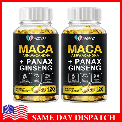 MACA ROOT Capsules Peruvian Maca Extract For Men Organic Vitamins 240 Pills • $20.79