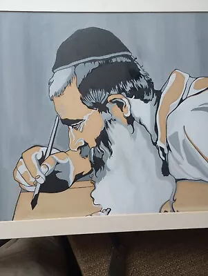  Original Painting Rabbi 1973 Acrylic On Board Signed Bobbie Zisman Judaica  • $31.75