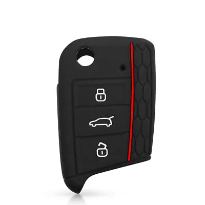 Black Silicone Car Key Case Remote Bag Holder Cover For Volkswagen VW Golf 7 MK7 • $3.51