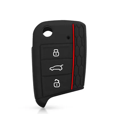 $3.60 • Buy Black Silicone Car Key Case Remote Bag Holder Cover For Volkswagen VW Golf 7 MK7
