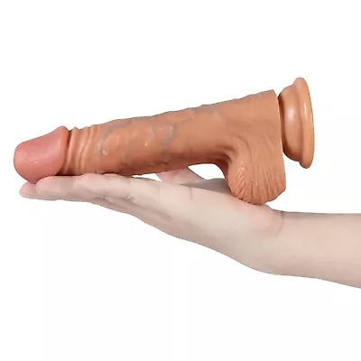 7.8 Inch Realistic Dildo Penis Cock Suction Cup Soft Head & Balls Adult Sex Toy • $25.90