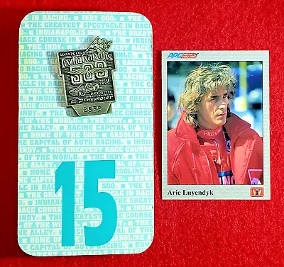 1990 Indy 500 SILVER #2559 Pit Badge W/BUC #15 And Arie Luyendyk Collector Card! • $79