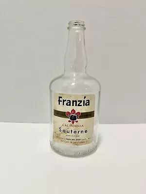 Vintage Franzia Bros Winery Glass Bottle Port Jug 12” Half Gallon Sauterne Wine • $17.05