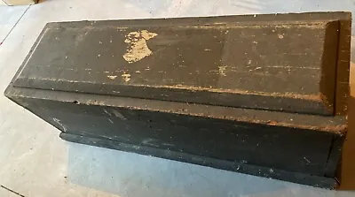 $265 • Buy Vintage Wood Handmade Burial Casket Coffin Halloween Prop Display