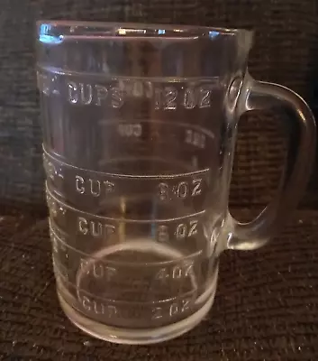 Vintage Pamco Glass 12 Oz Measuring Cup Raised Letters & Numbers • $15