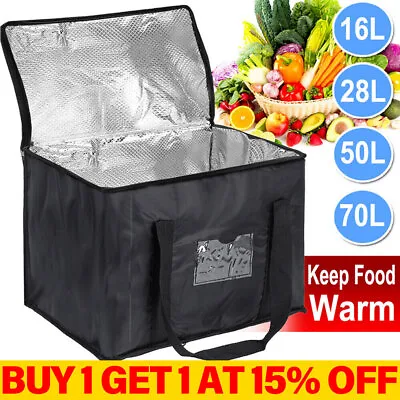 Large Food Delivery Insulated Bags Pizza Takeaway Thermal Warm Cold Bag Ruck Hot • £6.99