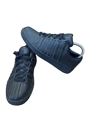 K-Swiss Classic 2000 Mens 8.5 Women’s 9.5 All Black Lifestyle Sneakers Shoes • $14.25