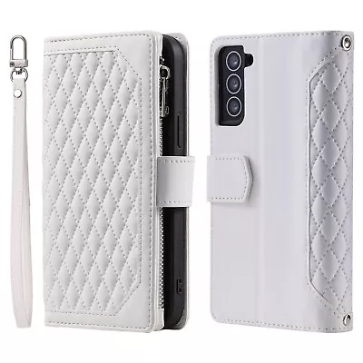 Zip Wallet Case For Samsung S24 Ultra Note20Ultra Leather Shockproof Stand Cover • $17.53