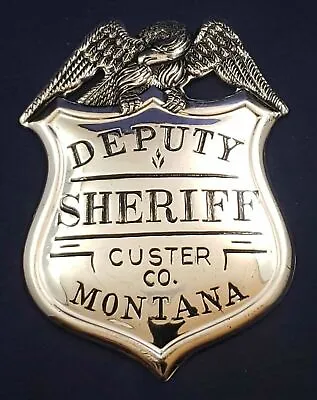 Deputy Sheriff Custer Co. Montana Law Badge 1987 925 Sterling Silver C738 • $240