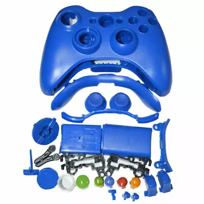 Blue Gamepad Controller Protective Shell Hard Cover Full Set For XBox 360 -NEW • $11.62