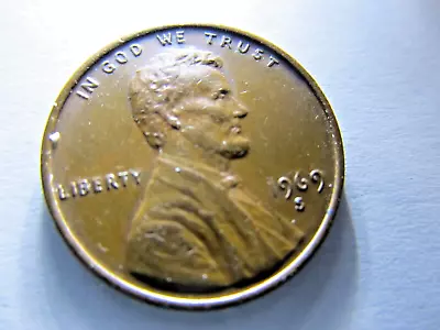 1969-S Lincoln Penny Double Die Obverse ----floating Roof-- No FG-----error Coin • $55