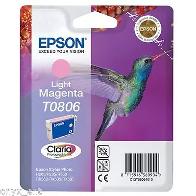 £13.82 • Buy New Epson T0806 Light Magenta Ink Cartridge Stylus R265 R285 R360 RX560 PX830FWD
