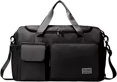 Men's Large Holdall Bag For Gym Sports Duffle Canvas Travel Shoulder Weekend Bag • £13.28