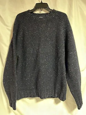 Vintage Gap Sweater Adult Large Blue Wool Speckled Pullover Knit 80s Long Sleeve • $25