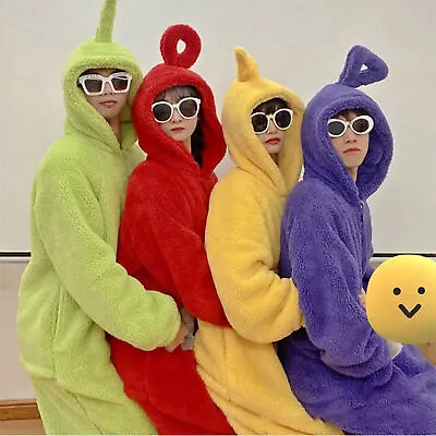 Adult Teletubbie Costume Disi Onesis Lala Cosplay Jumpsuit Pajama Carneval Suit • $29.44