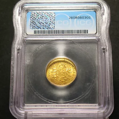 1873-A Gold Germany 10 Mark G.S. Prussia ICG MS66 KM#502 • $399.75