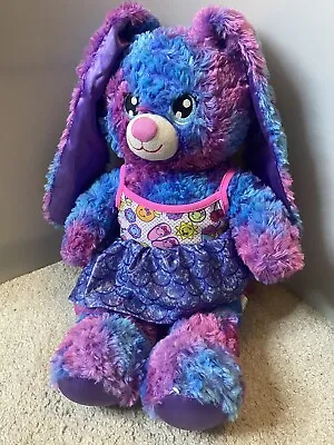 Build A Bear ~ Spring Lilac Bunny Rabbit Blue Purple Pink Tie Dye Plush Long Ear • £12.95