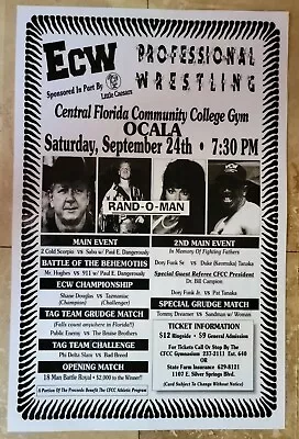 Extreme Championship Wrestling Poster 2 Cold Scorpio Vs Sabu • $15.49