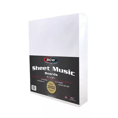 1 Pack (100) BCW Sheet Music Backing Boards Acid Free - 9 1/4 X 12 1/8 • $29.88