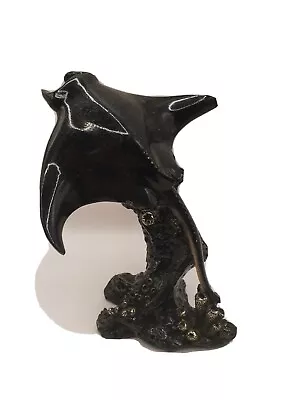 Manta Ray Resin Figurine On A Faux Coral Base By December Diamonds Inc. Black • $10